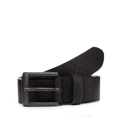 Black embossed weave belt